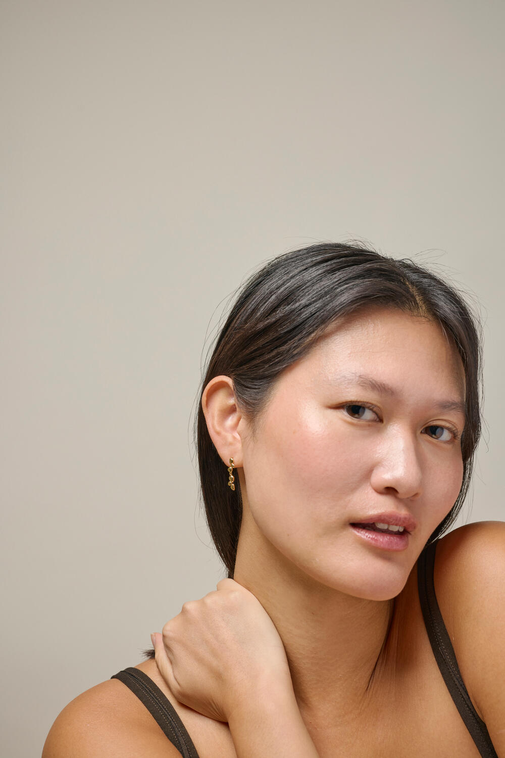 Nara Drop hængeøreringe - forgyldt